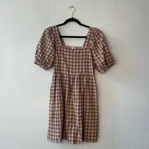 Madewell short sleeve checker dress